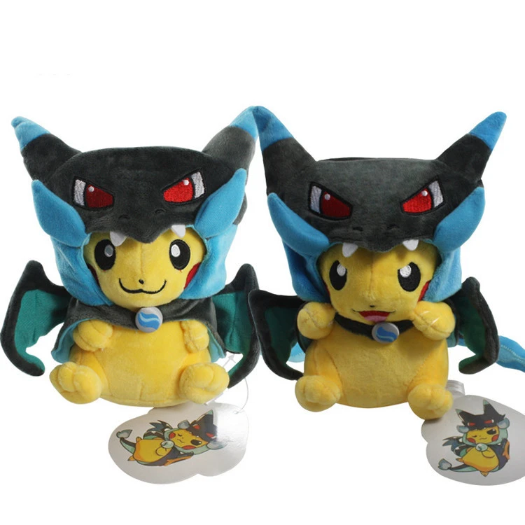 Mode 2 Style Pikachu Cosplay Mega Dracaufeu X En Peluche Jouets 25 Cm Kawaii Pikachu En Peluche Doux En Peluche Animaux Jouets Pour Enfants Aliexpress