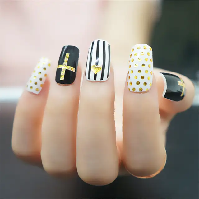 So Beauty 10 Pieces 3d Gold Cross Nail Art Slices Glitters Diy Decorations