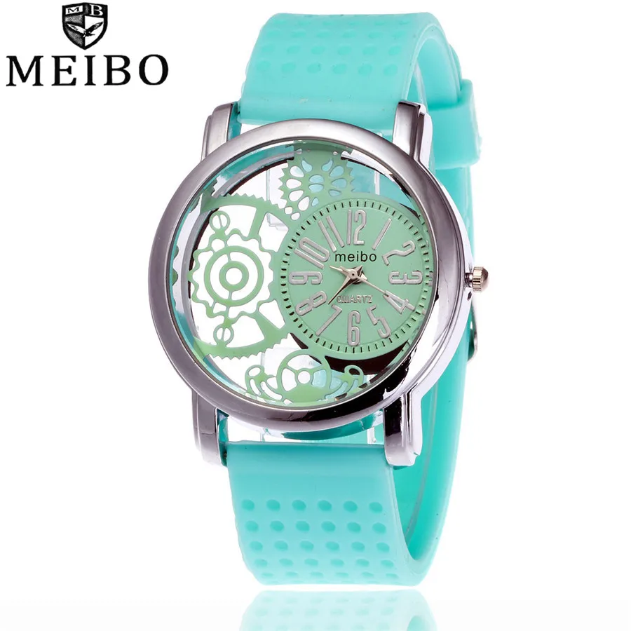 

MEIBO Brand Fashion Silicone Rubber Watch Casual Women Dress Quartz Watches Relogio Feminino Clock Hot Selling