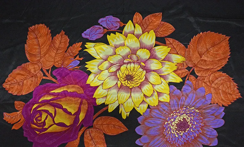 Цифровой принт, атлас, африканская восковая ткань, красивый цветочный узор, сатиновая ткань для одежды SA17026-2