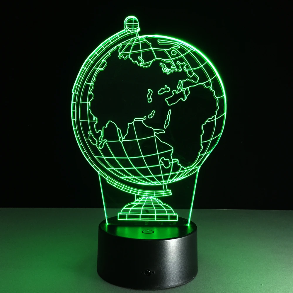 

New 3D illusion creative decorative night lamp earth globe diy atmosphere led bulbs usb holiday night light with 7 colors change