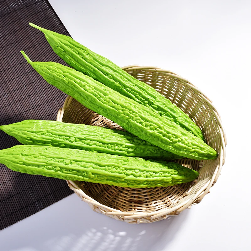  Artificial Fake Decorative Real Touch PU Teaching Props Bitter Gourd Faux Vegetables Pretend Play P - 32948461565