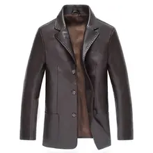 2017 New Men Leather Jacket Spring Autumn Men Soft PU Leather Jacket & Suit Business Casual Coats Male Jaqueta Masculinas Couro