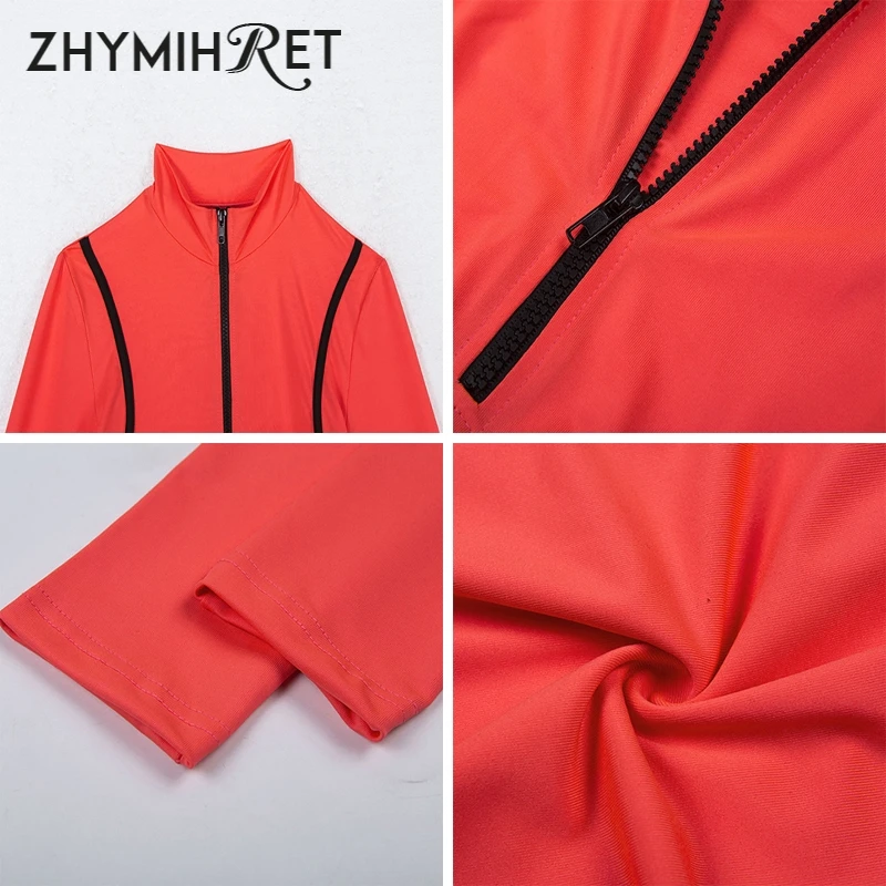 Женское облегающее платье с длинным рукавом ZHYMIHRET неоновое карандаш
