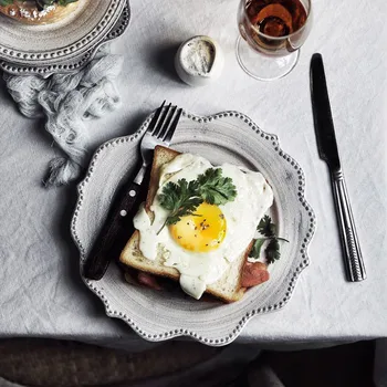 

NIMITIME Japanese Style Ceramic Tableware Home Dinner Plate Breakfast Plate Salad Steak Plate Tableware