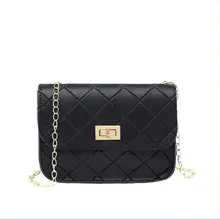 Новая женская сумка из искусственной кожи, однотонные сумки, сумка на плечо с цепочкой, маленькая квадратная сумка через плечо, модные женские сумки-мессенджеры