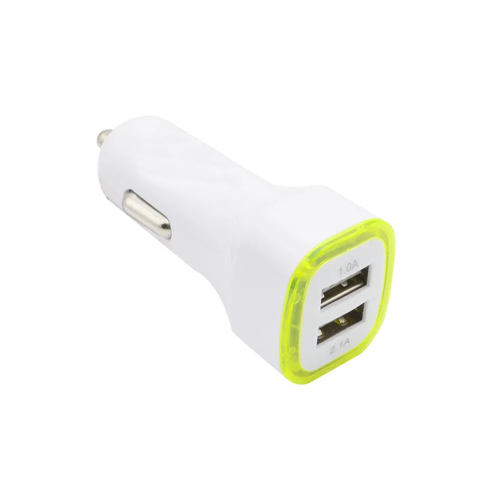 العالمي مصباح ليد مزدوجة 2 ميناء 2.1A + 1A USB سيارة شاحن سامسونج أبل هاتف محمول
