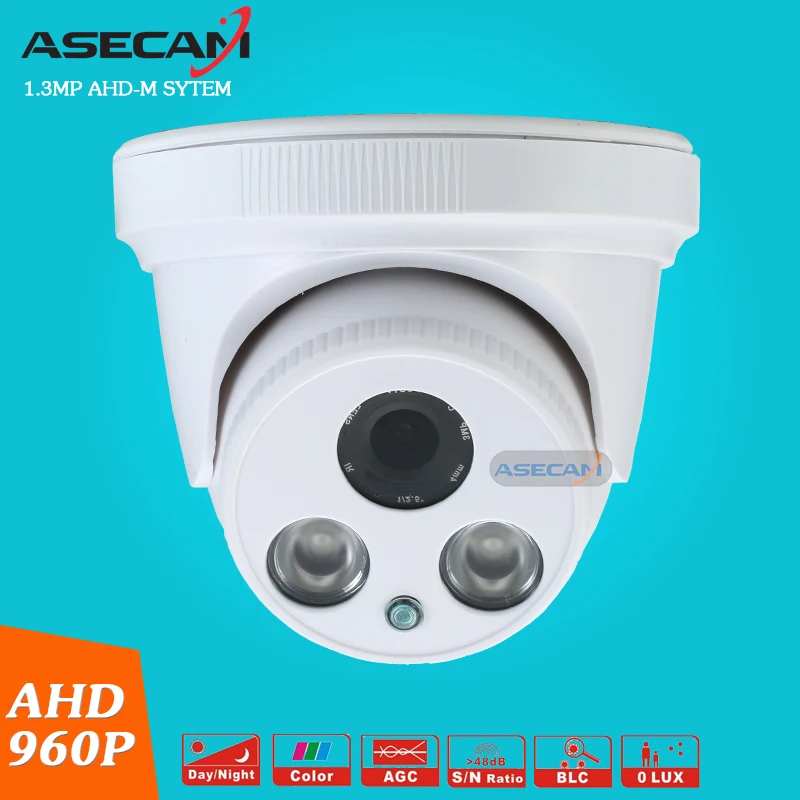 

New AHD 960P CCTV Camera Indoor Plastic White Dome 2LED Array Infrared Night Vision Security Surveillance ahdm System