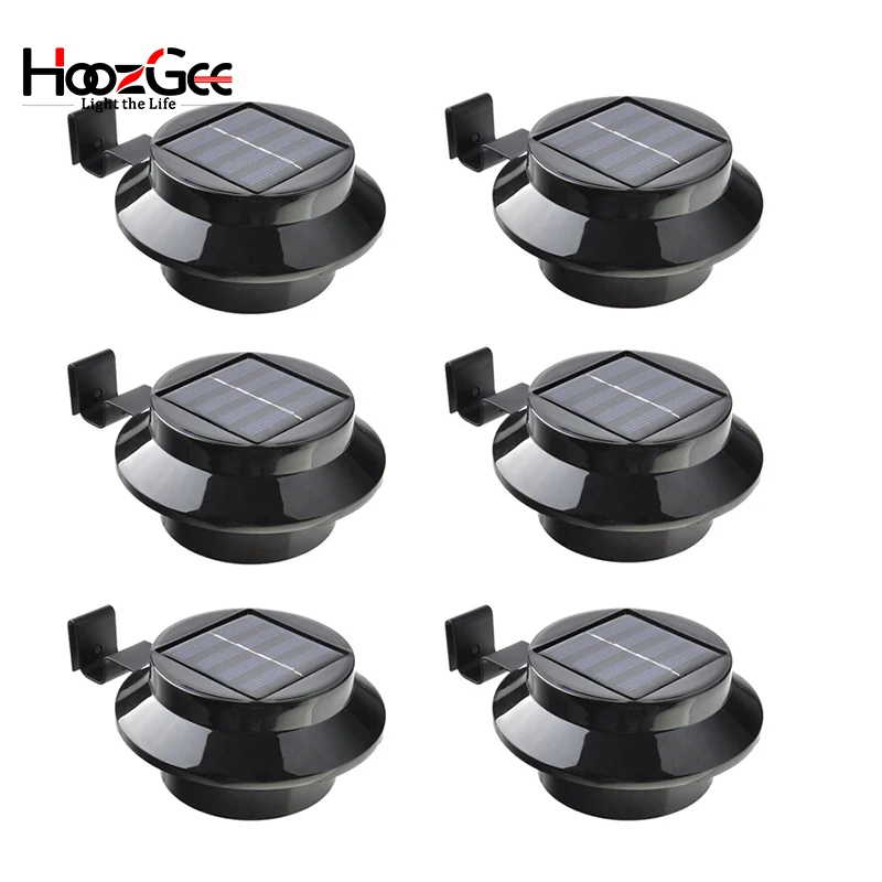 

HoozGee Solar Fence Light Outdoor Shed Wall Lamp Garden Path Security Light with 3 LED Waterproof Practical Classic Hot