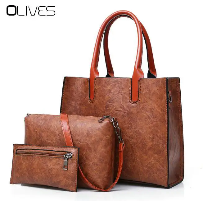 OLIVES 2018 3 Set Women Bag Ladies Shoulder Bags Handbags Women Famous