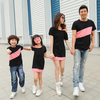 

Family matching clothes father mother daughter son mom mommy and me clothing beach dress couple family look tshirts outfits 36