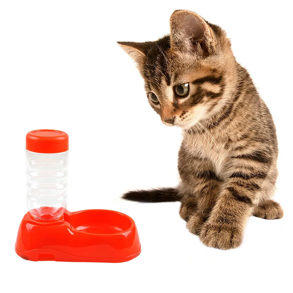 Puppy Pet Automatic Water Feeder Dispenser Food Dish Bowl Pet Dog