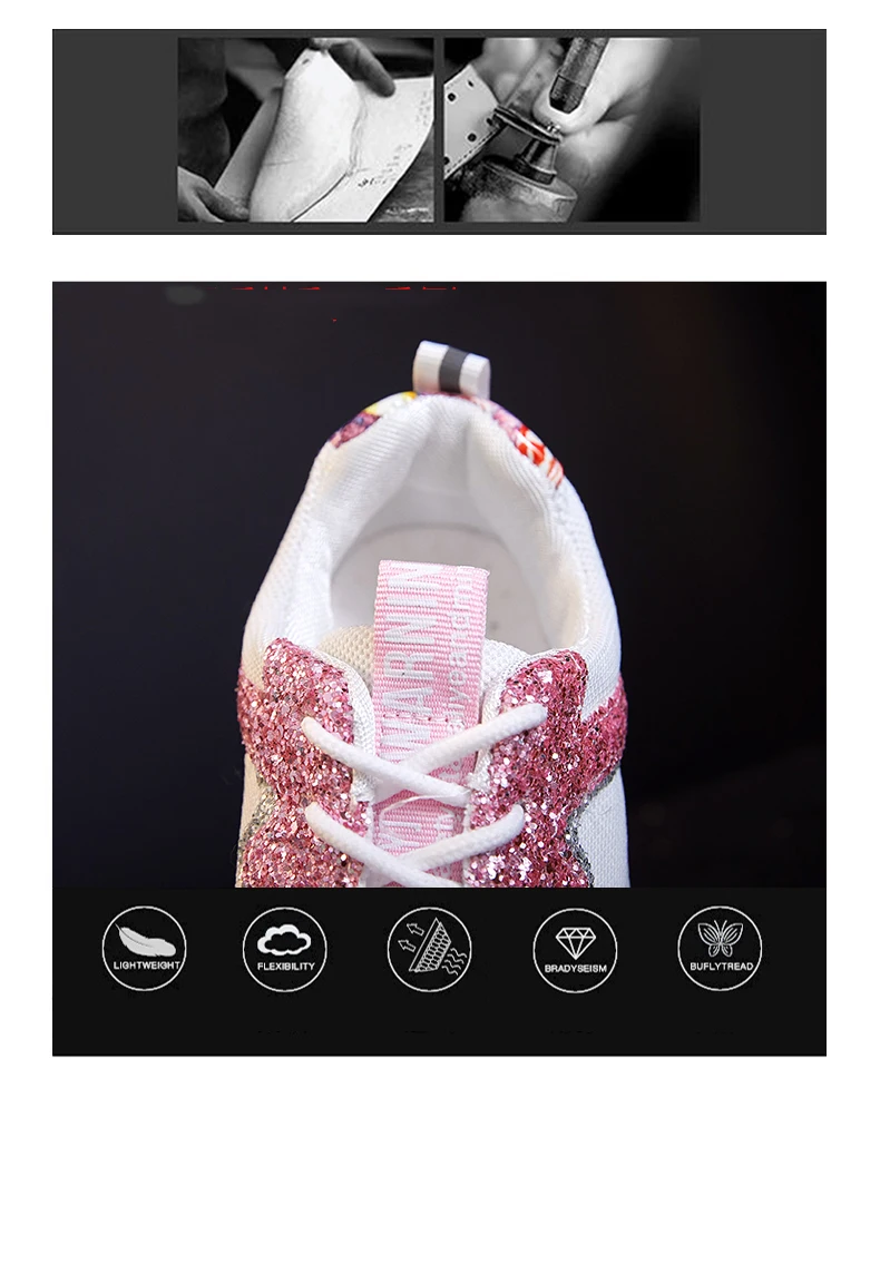 ERNESTNM/Блестящие Кроссовки; коллекция года; сезон осень; женская обувь; расшитая блестками ткань; Белая обувь; шикарные кроссовки на шнуровке; tenis feminino