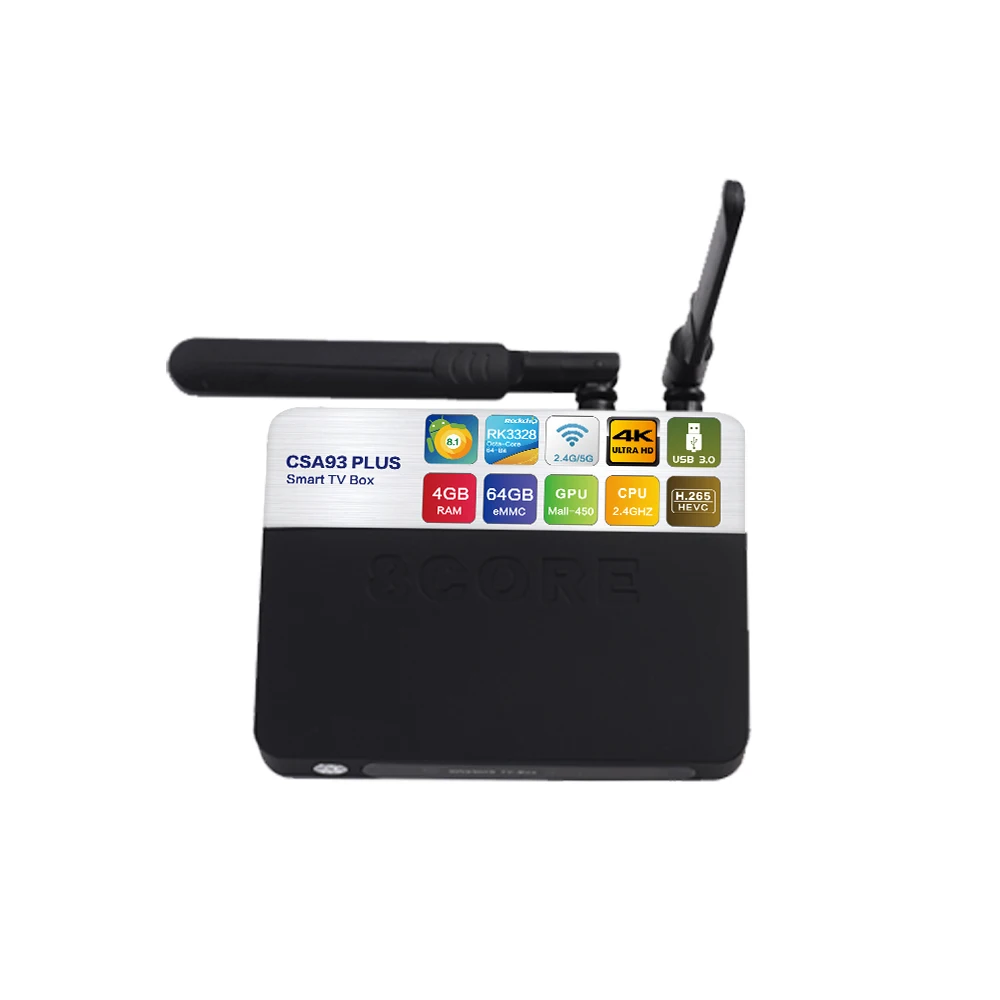 

CSA93 Plus 4GB 64GB Android 8.1 TV RK3328 quad-core 4K smart TV, 4G WiFi USB 3,0 Bluetooth 4,0 set-top box
