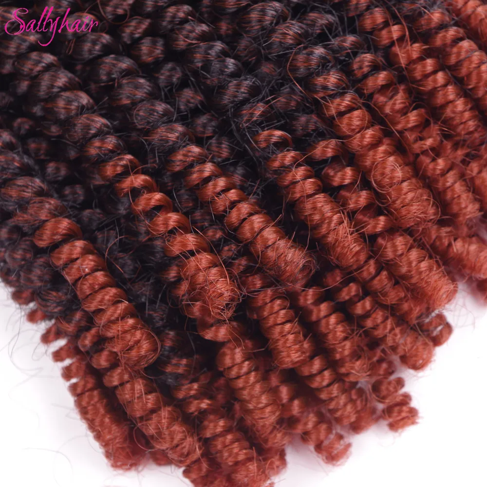 Crochet Braids Ombre Spring Twist Hair Kanekalon Synthetic Hair Extensions Braids Kinky Curly Twists (34)