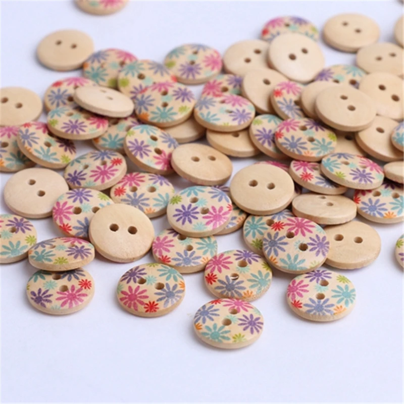 100pcs DIY Round Smiley stars Mix color Sewing Scrapbooking Resin buttons 14mm