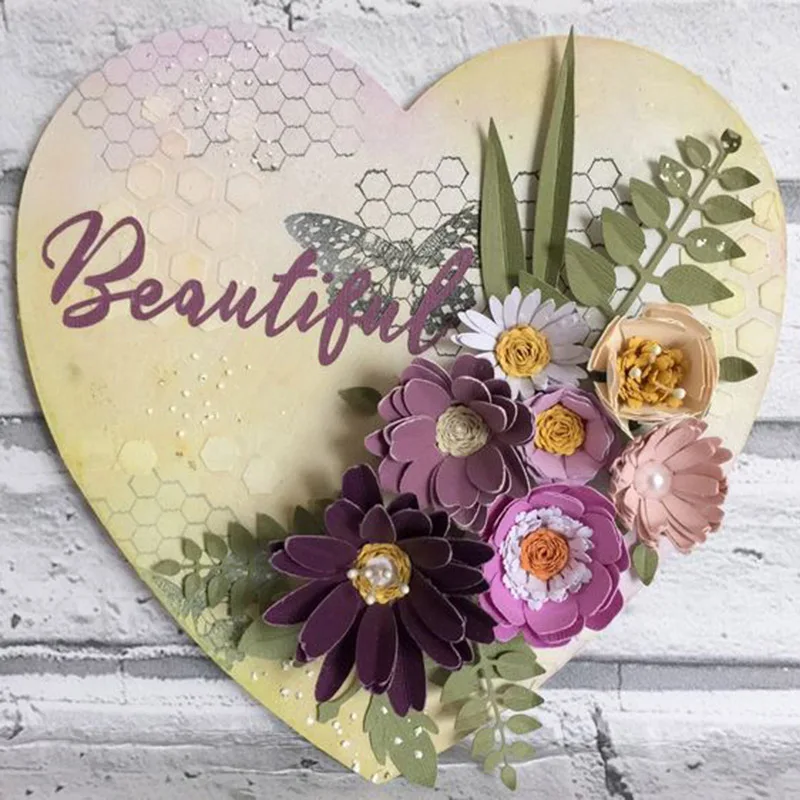 

Metal Cutting Dies For Scrapbooking build up flower core and petal Embossing Folder Die Cuts Template