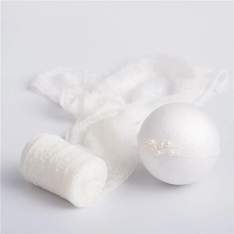 

Newborn mohair wrap with headband photography props,mohair wrap baby head flower photography props