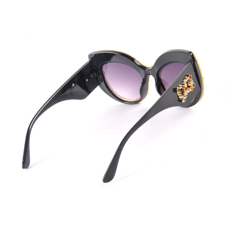 Fashion Brand Cat Eye Luxury Sunglasses Woman Shades Mirror Female Rhinestone Sun Glasses For Female Coating Gafas UV400