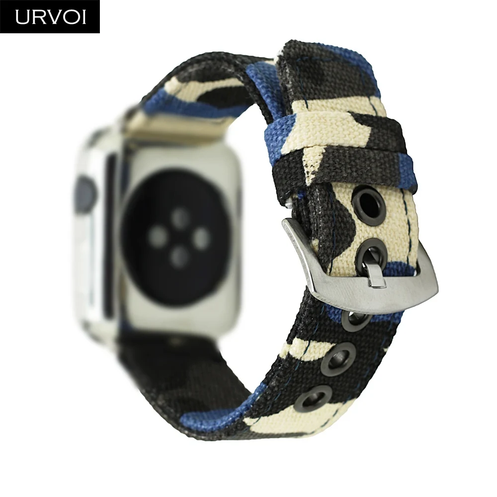 Ремешок Камуфляжный URVOI для Apple Watch 4 5 3 2 1 браслет iwatch 40 44 мм с камуфляжным рисунком