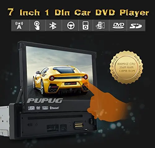 Один DIN 7 дюймовый моторизованный автомобильный DVD плеер приемник Bluetooth Съемная