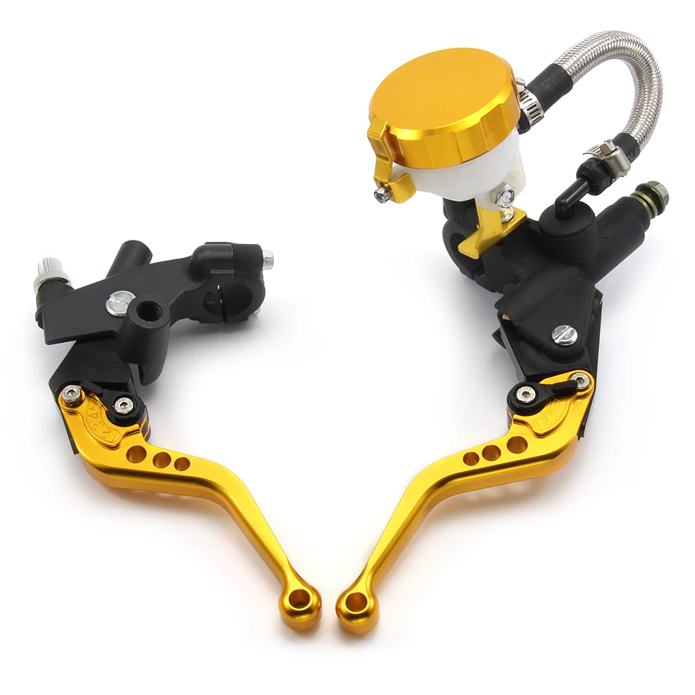 7/8" 22mm Gold Universal Aluminium Motorcycle Brake Clutch Levers