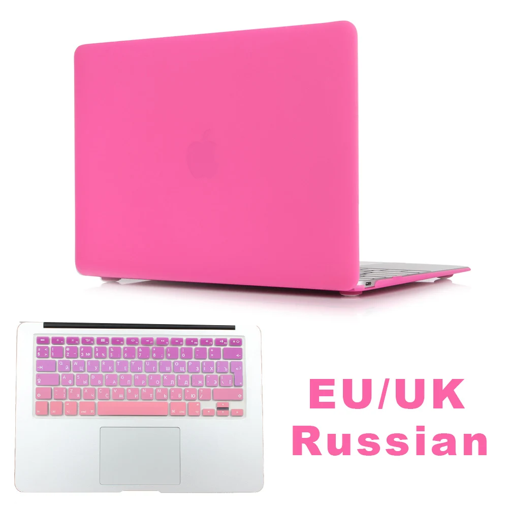 Матовый чехол для MacBook Air 13,3 Pro 13 15 retina A1706 A1707 Бесплатный подарок градиент ЕС/Великобритания ES RU английская(США) клавиатура протектор - Цвет: EU Russian Rose