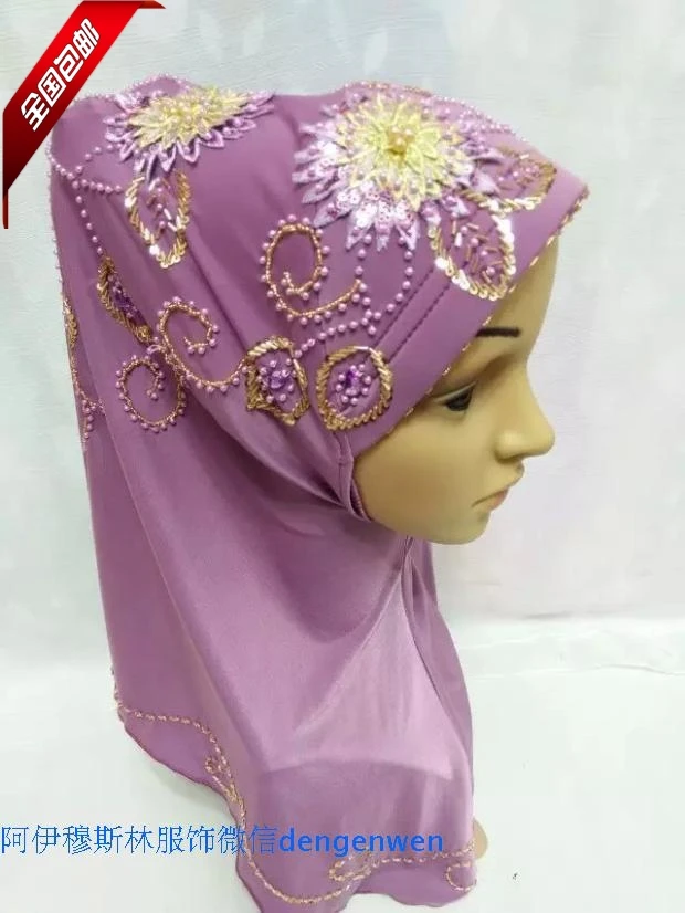 The autumn of October the new muslim font b hijab b font scarf Handmade Beaded Flower