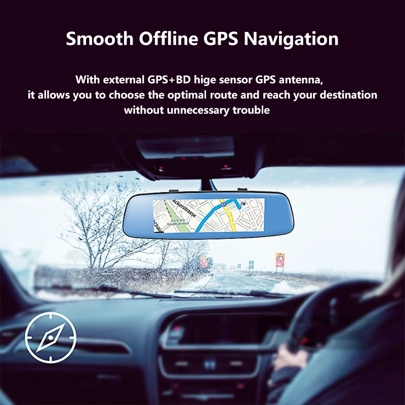 Видеорегистратор автомобильный 4G 7 84 дюйма Full HD 1080P GPS Bluetooth Wi Fi ADAS Android 5