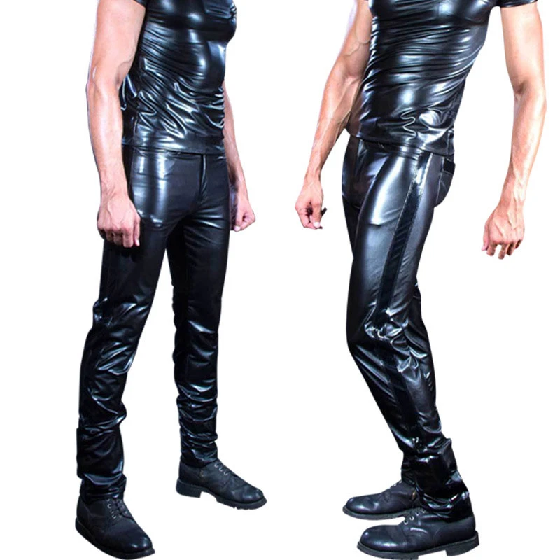 shiny patent leather pants
