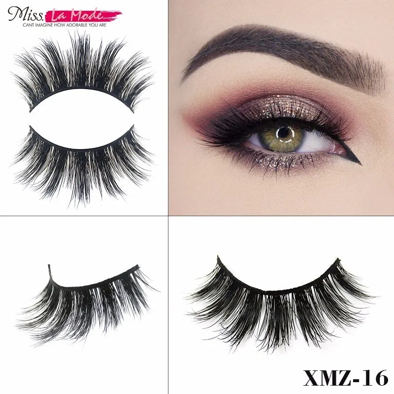 

Misslamode Strip Eyelash Extensions Real 3d Mink Lashes False Eyelashes Natural Long False Fake Eyelashes Mink Makeup XMZ16