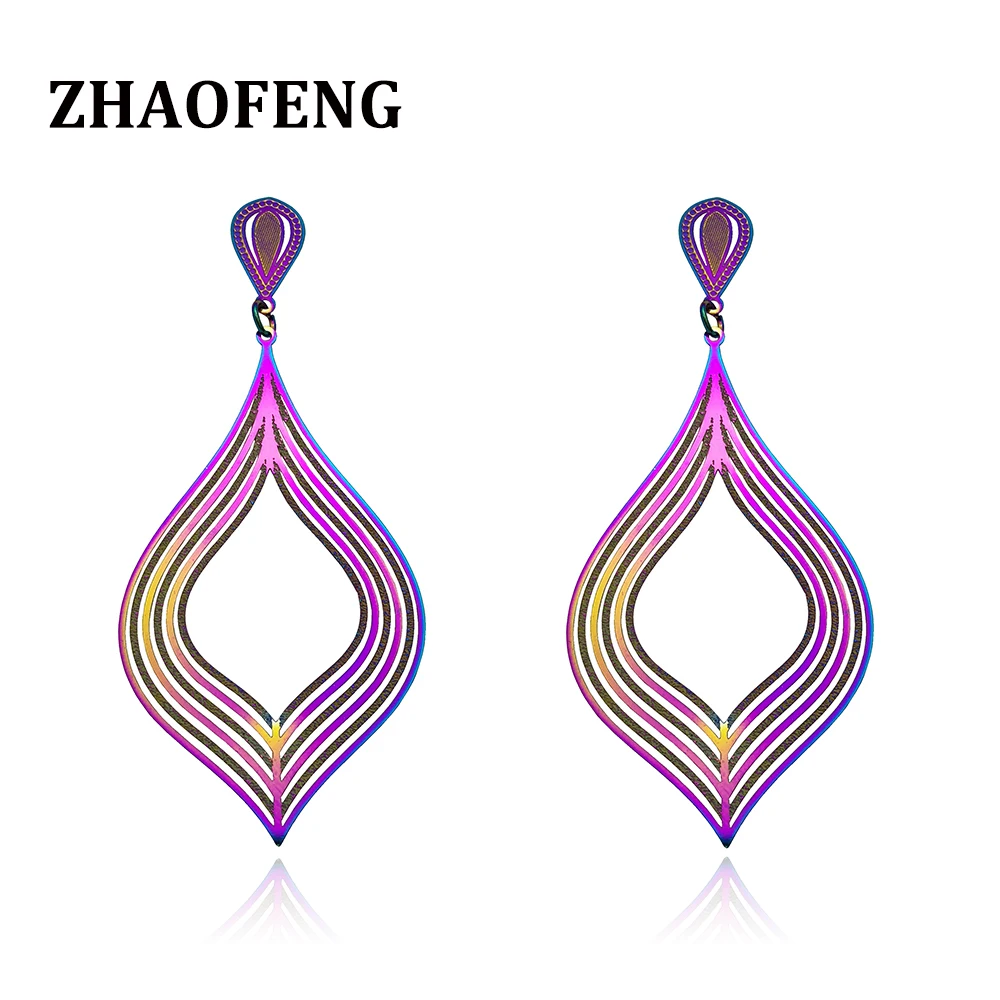 ZHAOFENG минималистский ювелирные изделия Женщины boho aros хиппи длинные серьги