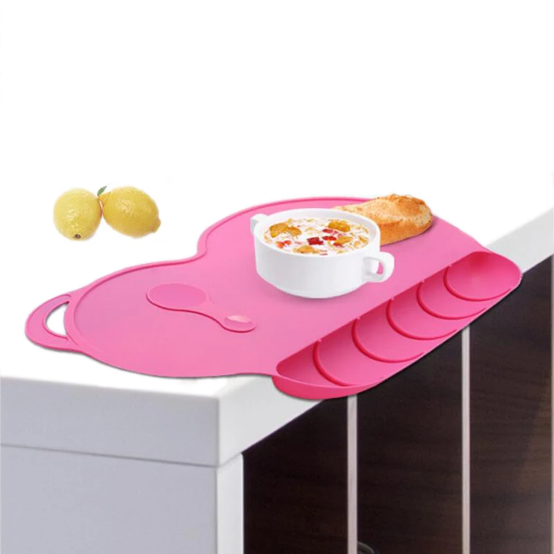 Baby Silicon Plate Sucker Slip-resistant Baby Silicone Placemat Waterproof Snack Mat Food Pocket Kid Dinner Plate Tableware Set
