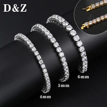 D& Z хип хоп 1 ряд Iced Out Bling Стразы Теннисный браслет для мужчин золото серебро цвет ювелирные изделия из нержавеющей стали