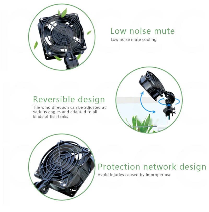 Low Power Consumption Chillers DC12V Cooling Fans Fish tank Marine Ponds Temperature controller 110-230V w/ 360 Rotating Mounter