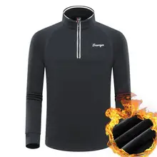 Гольф одежда мужская длинный рукав толстый флис футболка осень и зима молния воротник ветрозащитный Теплый гольф спортивная одежда Топы