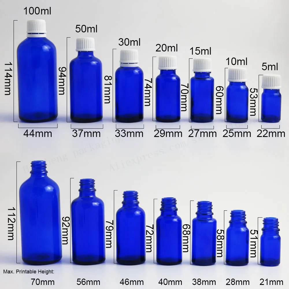 12x5 мл 10 мл 15 мл 20 мл 30 мл 50 мл 100 мл пустая стеклянная бутылка синего кобальта мини стеклянная бутылка эфирного масла с пластиковыми крышками