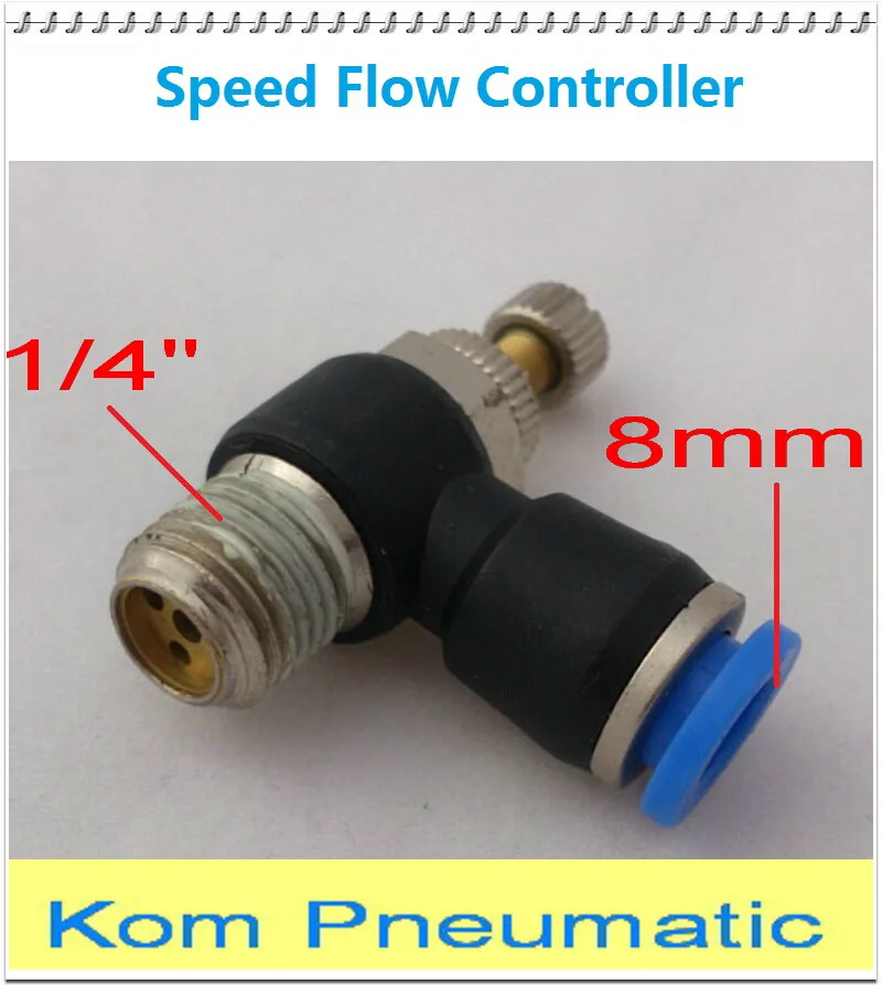 

Free Shipping SL Pneumatic Throttle Valve Quick Push In Air Fitting Connector 8MM Tube To 1/4" Thread SL8-02 Flow Controller