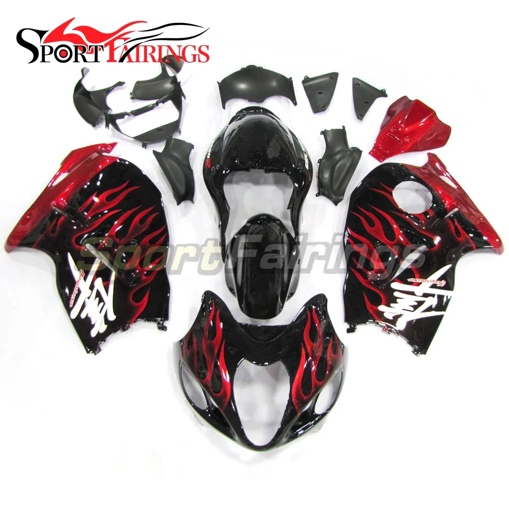 

Injection Fairings For Suzuki GSXR1300 Hayabusa 97 98 99 00 01 02 03 04 05 06 07 ABS Motorcycle Fairing Kits Black Red Flames
