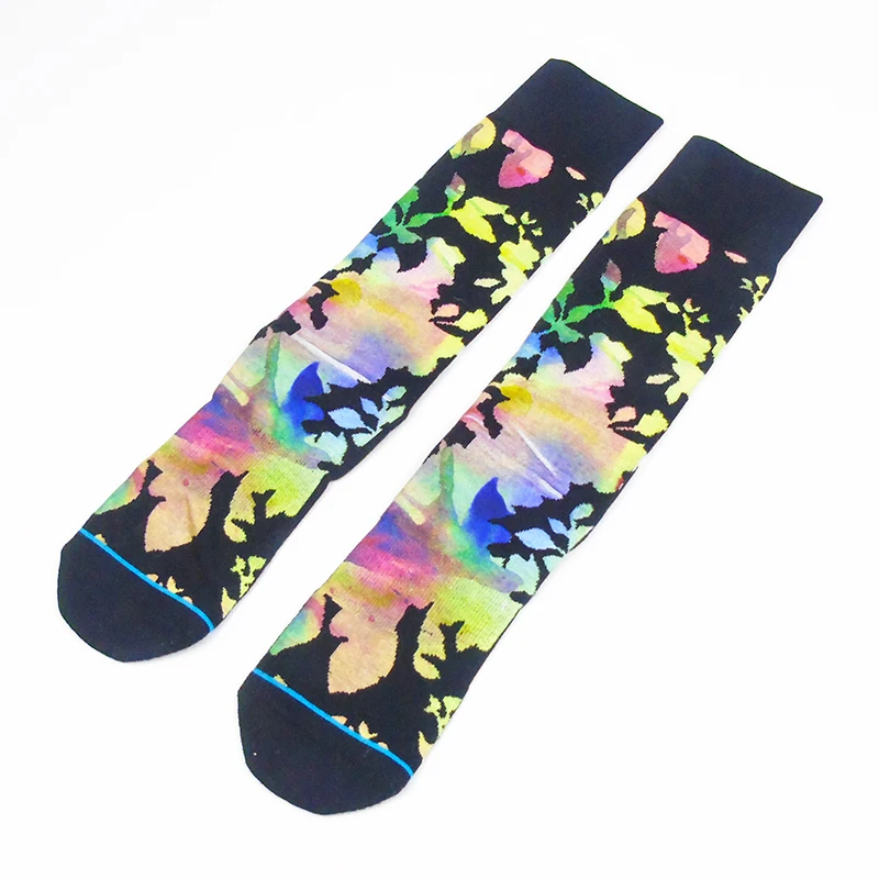 Socks Men Sport Sock with Prints Skate Basketball Running Cycling Socks Compression Comfort Fit