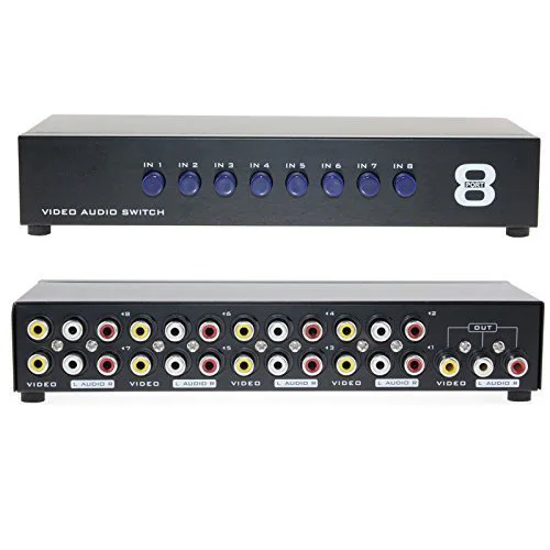 

GREATLINK AV Switch Box 4 in 1 out AV Audio Video Signal Composite for HDTV LCD DVD 3 RCA Switcher 8 to 1 Selector not Splitter