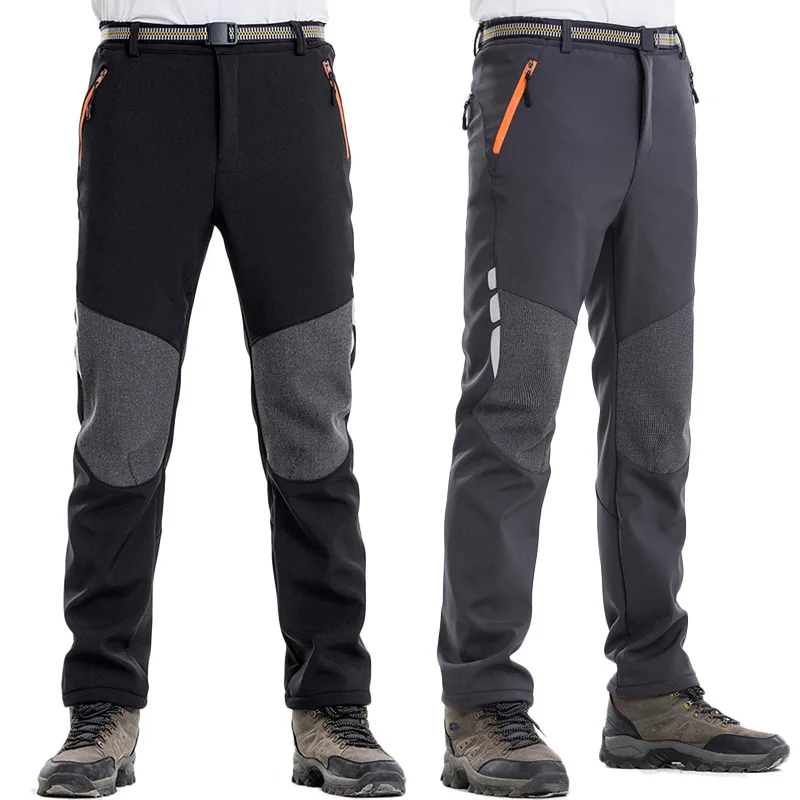 LoClimb reflectante de invierno de los hombres pantalones de senderismo caliente de los hombres de lana polar Softshell pantalones al aire libre senderismo esquí pantalones impermeables AM339 LoClimb reflectante de invierno de los hombres pantalones de senderismo caliente de los hombres de lana polar Softshell pantalones al aire libre senderismo esquí pantalones impermeables AM339