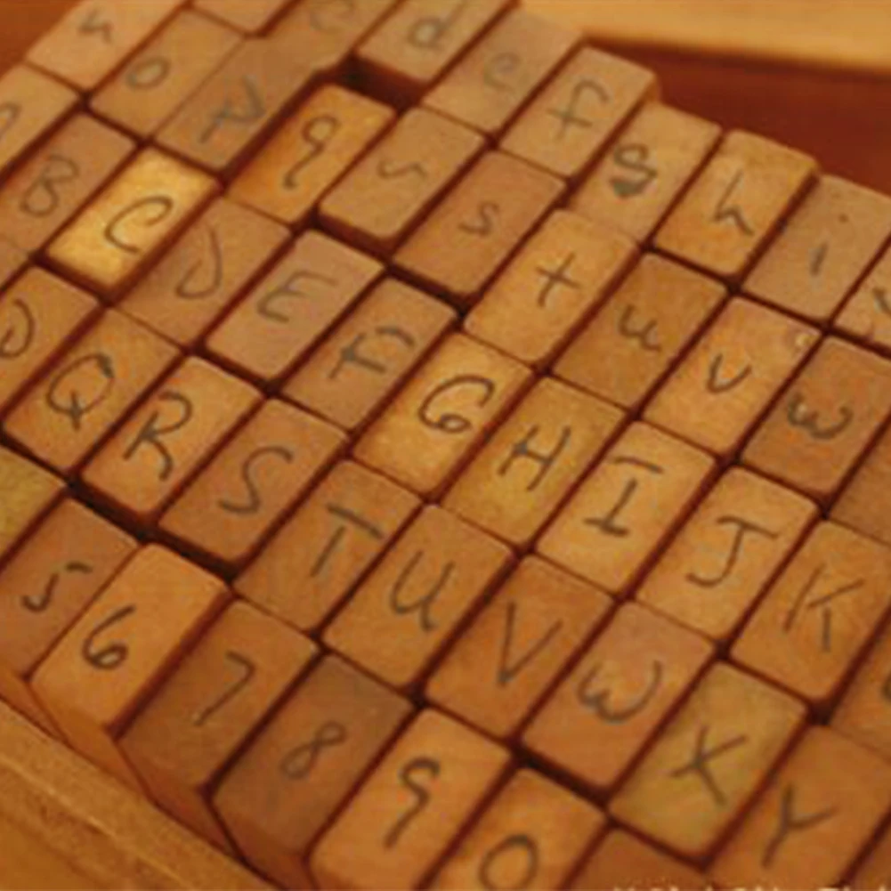 70 шт. Форма печати/курсивные английские буквы DIY ремесло штамп набор символ Алфавит Номер деревянный штамп с деревянной коробкой для хранения - Цвет: Cursive