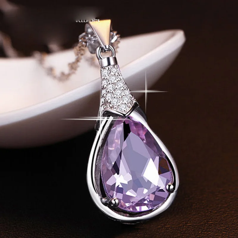 

IREACESS Hot Sell New Necklace Fashion Chain SWA Element Natural Crystal Pendant Necklace Women Jewelry