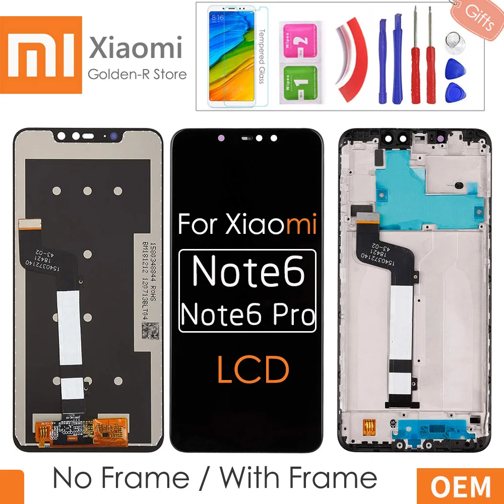 Najtaniej 6.26 AAA jakość LCD dla Xiaomi Redmi Note 6 pro wyświetlacz LCD z ekranem dotykowym Digitizer + montaż ramy dla Redmi Note6 Pro + prezenty