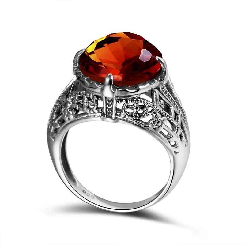 Женское кольцо из серебра 925 пробы с коричневым камнем|ring ring|ring 925ring engagement |