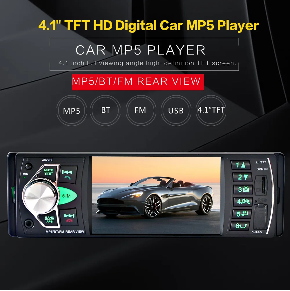 

4022D 4.1" TFT HD Digital Car MP5 Player In-Dash Universal Auto Radio Stereo Car Audio Video Multimedia Player