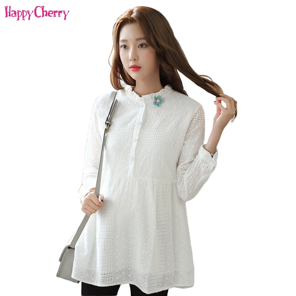 Blouse Pregnant Women Shirts Maternity Long Sleeve Tops Pregnancy