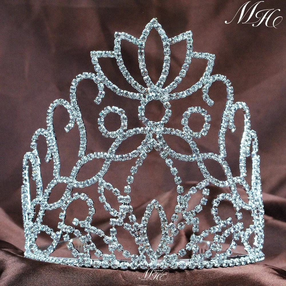 Large Tiaras and Crowns W/ Hair Combs 5.25" Wedding Bridal Crown