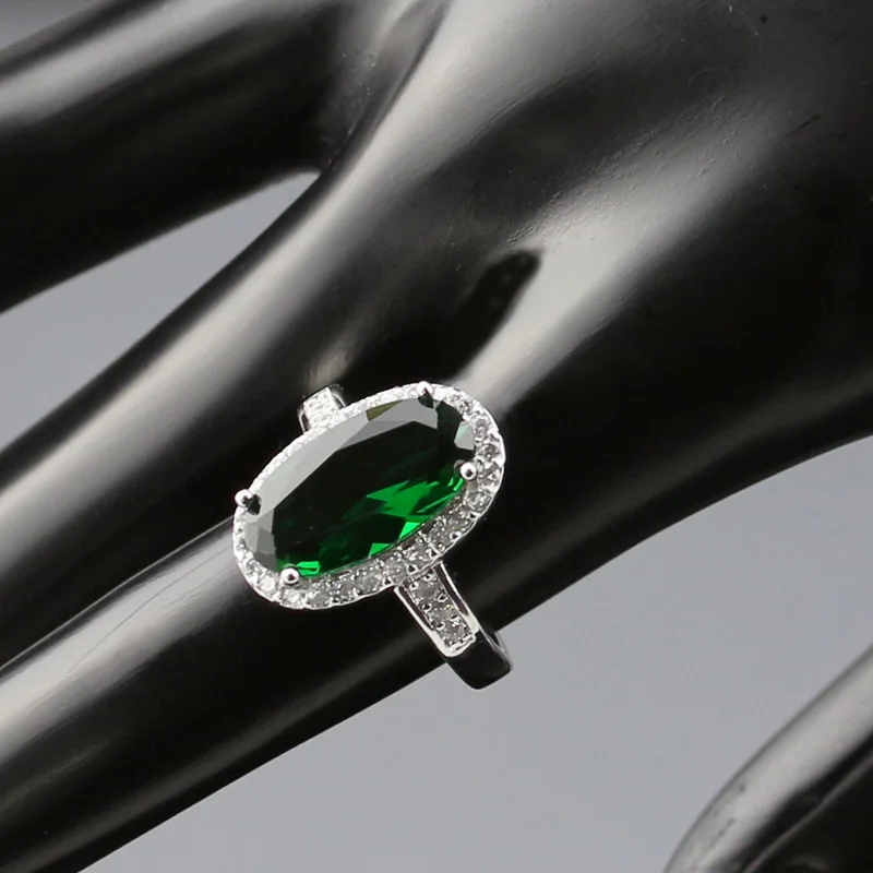 

6 Color Fashionable Silver 925 Rings For Women Cubic Zirconia Party Wedding Bridal Jewelry Big Rings For Women Gift